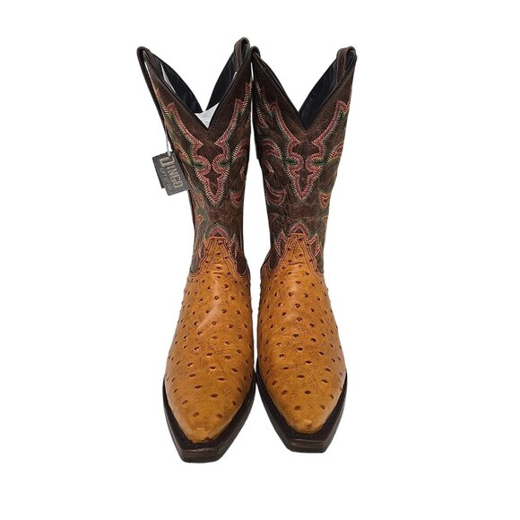 Dingo Men's DI 115 Outlaw Embroidered Ostrich Print Western Boot Tan 13D - Picture 6 of 7